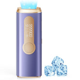 AMOTAOS IPL device front view demonstrating painless sessions with ice cooling.