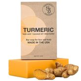 Amphibian Organics turmeric soap with kojic acid bar promoting gentle cleansing and balanced skin