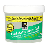 AmPro Long-Aid Activator Gel bottle pour demonstrates hydrating formula for defined curls.