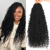 AMUMI Goddess Locs crochet hair 18 inch front view for a natural full look.