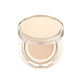AMUSE SEOUL Dew Jelly Cushion Foundation, compact in action delivering dewy hydration and natural radiance.
