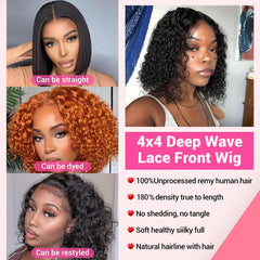 Amygirl 180 density curly bob wig for full, voluminous style