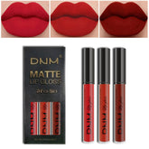 AMY'S DIARY 3Pcs bright red matte lipstick packaging close-up for gifting.