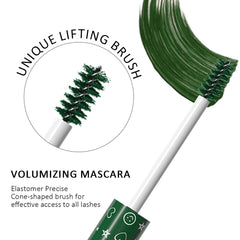 AMY'S DIARY Green EyeLashes Mascara brush close-up coats lashes evenly from base to tip.