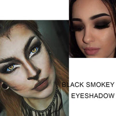 AMY'S DIARY Halo-eye look with swatches demonstrates precise blending.
