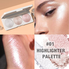 Amy's Diary Lunar Glow Trio swatches show buildable radiance on cheeks and lids.