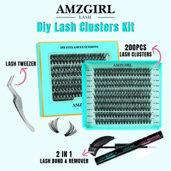 AMZGIRL Curved Tweezers for precise pickup of lash clusters.