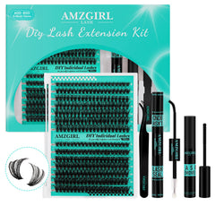 AMZGIRL LASH lash clusters kit box contents for DIY eyelash extensions at home