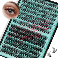 AMZGIRL LASH wispy clusters tray with 280pcs for easy at-home application.