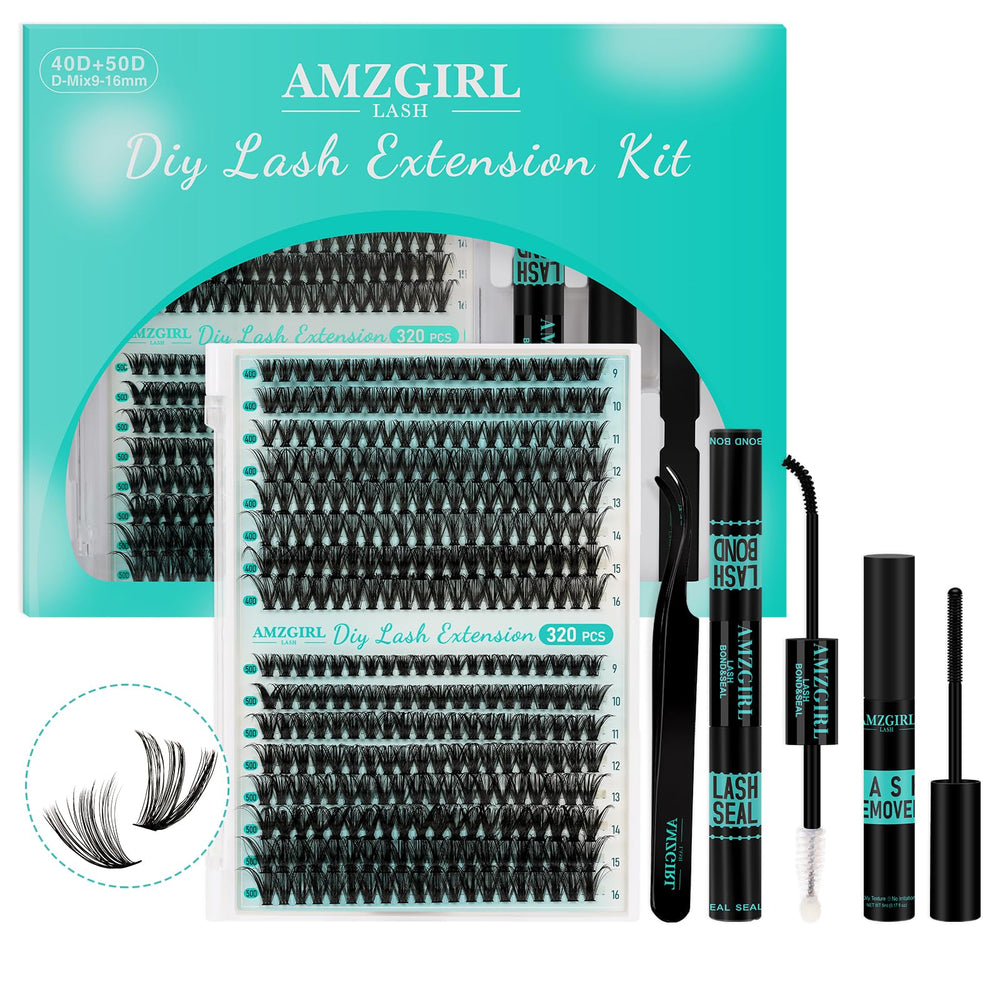 AMZGIRL LASH extension kit 320pcs for versatile looks.