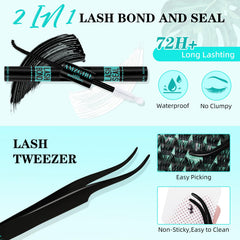 AMZGIRL ultra-thin band blends with natural lashes