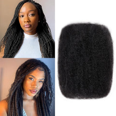 Amzluck Afro Kinky Bulk Hair texture close-up for natural braid volume.