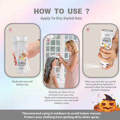 Amzsudy party-ready hair color spray on celebration hair, vibrant finish.