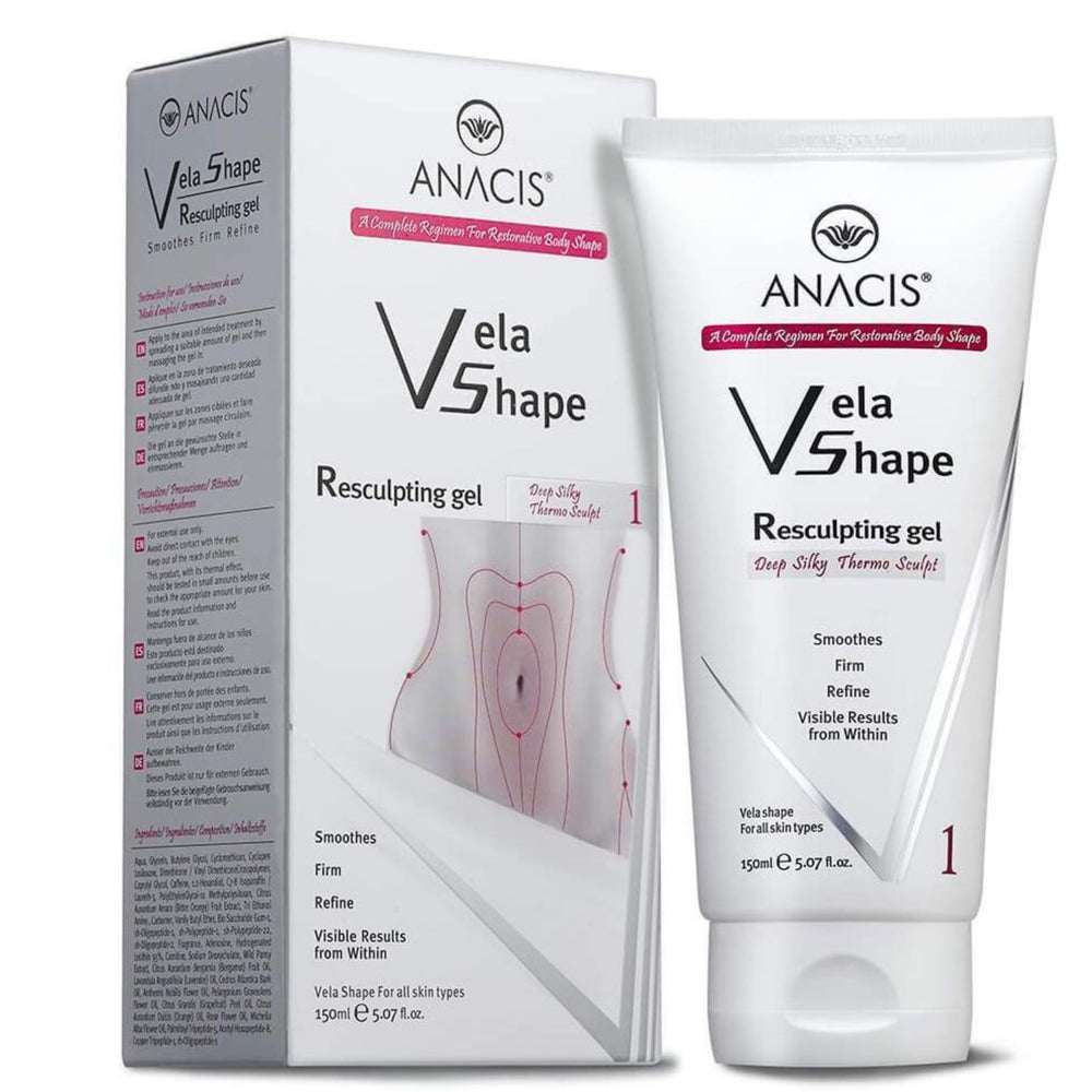 Anacis anti-cellulite hot body cream bottle with warming formula targets cellulite-prone areas.
