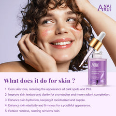 ANAI RUI tranexamic serum dropper dispensing a small amount on skin.