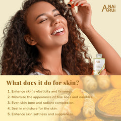 ANAI RUI Squalane Vitamin C Turmeric oil ingredients panel highlights squalane, Vitamin C, turmeric for nourishment