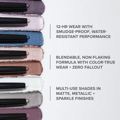 Anastasia Beverly Hills GLIDR Shadow Stick Abyss eye close-up demonstrates bold, crease-free definition.
