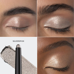 Silverspun glide demonstrates smooth application on eyelids by Anastasia BH.
