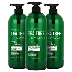 AnatoliaDaphne Tea Tree Body Wash bottle front showing gentle cleansing with added oils