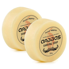 Anbbas goat milk shaving soap close-up showing creamy lather for a smooth shave