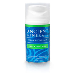 Ancient Minerals Sage Coriander deodorant cream packaging for daily freshness