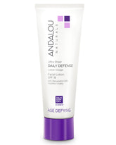 Andalou Naturals age-defying ultra-sheer SPF 18 bottle for lightweight protection
