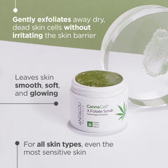 Andalou Naturals botanical exfoliating grains ready for gentle facial polishing.