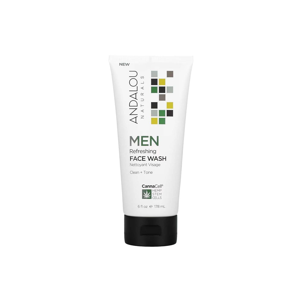 Andalou Naturals Men Refreshing Face Wash bottle ready for daily cleansing and oil control.