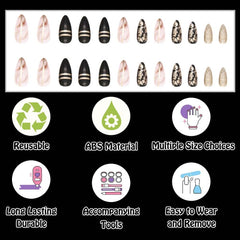 ANDGING 24-piece press-on nails set in 12 sizes for a precise fit.