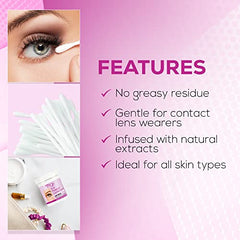 Andrea EyeQ no-greasy-residue swabs ideal for contact lens wearers