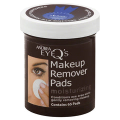 Andrea Eye Q's moisturizing eye makeup remover pads for gentle cleansing around the eyes, with hydrating benefits.