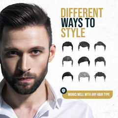 ANDREW JAMES Be Easy hair styling application demonstrates simple, comb-free grooming.