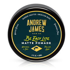 ANDREW JAMES Matte Pomade bottle for a natural matte finish