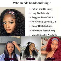 Andu Style headband wig natural black color blends easily with skin tone