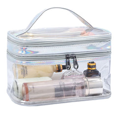 ANEMEL Clear Cosmetic Bag dual layer for easy makeup organization and travel