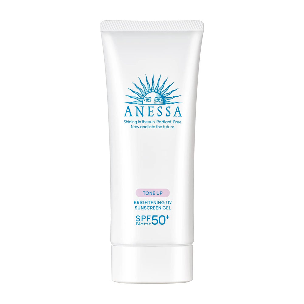 Anessa Tone Up Brightening UV Sunscreen Gel 90g pack view, SPF50+ PA++++ protection