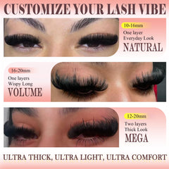 Anforlin upgraded plant fiber lash clusters soft touch and stable shape