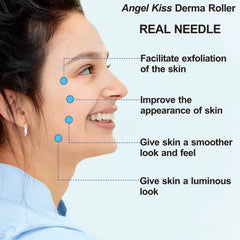 Angel Kiss Derma Roller Advanced 5 ready for facial application on clean skin