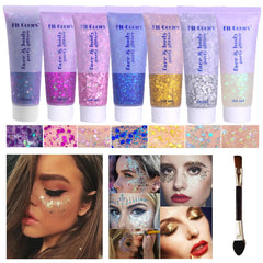 Angels Beauty Body Glitter Gel in colorful shimmer for dazzling festival looks.
