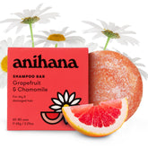ANIHANA shampoo bar close-up shows grapefruit-chamomile scent and natural formula.
