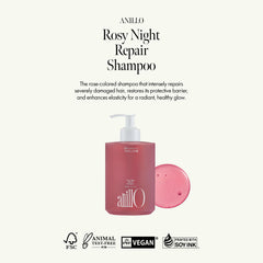 ANILLO Rosy Night Repair Shampoo foam close-up, provides deep conditioning without harsh sulfates.