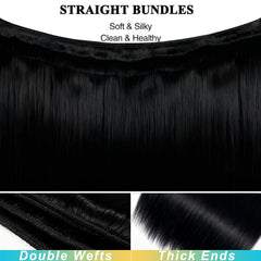 AnJudyReid Brazilian virgin straight hair weave with tight weft for smooth, tangle-free styling.