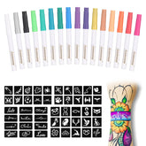 Anmmy temporary tattoo markers showcase vibrant skin colors for creative designs.