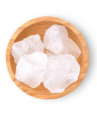 AnNafi Alum Stone Block in white crystal for post-shave care.