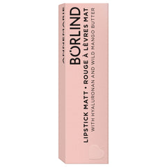Vegan lipstick packaging highlighting clean, ethical formula.