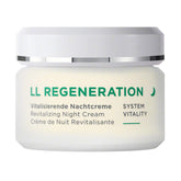 Annemarie Borlind LL Regeneration System Vitality Night Cream bottle ready for nightly skincare ritual.