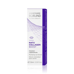 NATU COLLAGEN BOOST lip serum texture close-up with smooth glide.