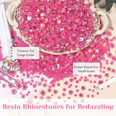 AnoleAir glossy resin rhinestones with flatback for easy adhesion.