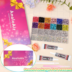 AnoleAir mixed sizes rhinestones for versatile, detail-rich designs.