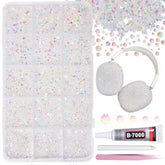 AnoleAir 12000pc Clear White AB rhinestones for bedazzling crafts.